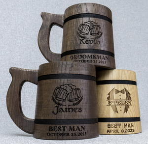 Tasse en bois de haute qualité pour servir de la bière et du vin Design d'ours gravé pour les bars et gagner une tasse en bois à boire - Product Image 6