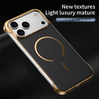 Carcasa Rígida sin Bordes para iPhone 17 Pro Max 16 15 14, Ultrafina, Sensación Metálica, Antihuellas, Agarre Trasero