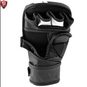 ถุงมือ MMA หนัง PU คุณภาพสูง แบบเปิดนิ้ว ดีไซน์ติดตีนตุ๊กแก ปรับสายรัดข้อมือได้ บุฟองน้ำสำหรับศิลปะการต่อสู้ - Product Image 6