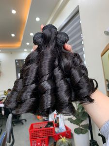 Extensiones de cabello humano vietnamita virgen Remy de trama única ondulada hinchable precio de fábrica - Product Image 4