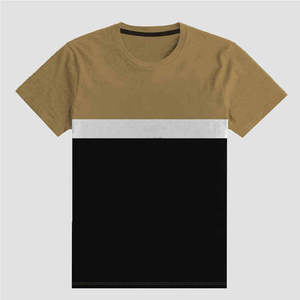 เสื้อยืดผู้ชาย คอกลม แขนสั้น ทรงพอดีตัว ดีไซน์เรียบง่าย สีดำ ขาว น้ำตาล - Product Image 1