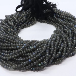 Cuentas Redondas Lisas de Labradorita Natural AAA de 4-5 mm, Cuentas de Piedras Preciosas de Labradorita, Cuentas de Bolas de Labradorita Lisas de 13 Pulgadas para Joyería - Product Image 5