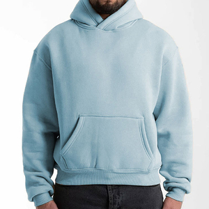 <b>Men's</b> Solid Color Hooded Sweatshirt Regular Fit Cotton French Terry Casual <b>Pullover</b> with Front Pocket Autumn Wear - Product Image 6
