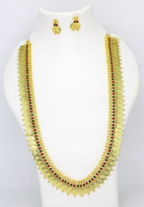 Collar con pendientes, conjunto de joyas, Latón chapado en oro puro, collar de joyería india de los Emiratos Árabes Unidos, collar de monedas, joyería del Sur - Product Image 2