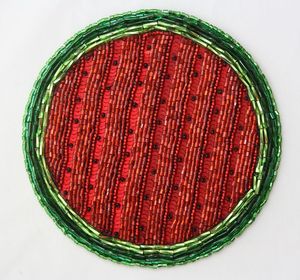 Colorful Handmade Embroidery <b>Beaded</b> <b>Coaster</b> with Artistic Pattern Design for Tea Coffee Dining Table and Living Room Decor - Product Image 3