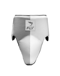 Nouvelle protection inguinale Fly blanche et grise en cuir de haute qualité pour l'entraînement et le combat Muay Thai MMA Boxe - Product Image 1