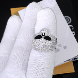 Anillo de Calavera Alienígena para Hombre, Plata 925, Diamante Moissanita, Anillo Gótico con Incrustaciones, Joyería Hip Hop, Anillo Ligero de Lujo - Product Image 2