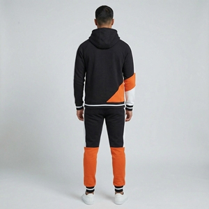 Mens Red Black Printed Winter Tracksuit Set <b>Zip</b> Jacket Pants Two Piece Outfit Streetwear Fashion Casual Sportswear 100% Cotton - Product Image 3