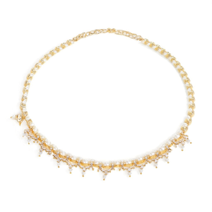 Gold Plated Zircon Anklets for Wedding and Beach Waterproof Copper Stainless Steel Foot Jewelry - Product Image 2