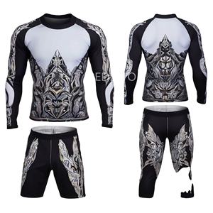 2025 mejor calidad Premium logotipo personalizable mujer Rash Guard conjunto corto de talla grande entrenamiento térmico atletismo para verano - Product Image 1