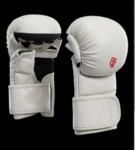 Guantes de Grappling de Piel Blanca Premium para MMA, Manoplas de Sparring con Palma Abierta, Equipo de Entrenamiento para Combate en Jaula - Product Image 1