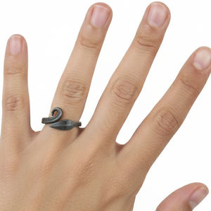 Anillo de Sello de Hierro Negro de Alta Calidad, Estilo Vintage Retro, con Totem de Serpiente y Runas Vikingas, Joyería de Regalo para Hombres y Mujeres, de la India - Product Image 3