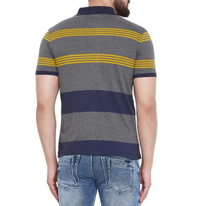 Polo a Rayas Personalizado de Alta Calidad para Hombre, Manga Corta, Algodón y Poliéster, Informal, para Golf, con Logotipo Personalizado - Product Image 3