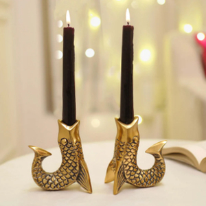 <b>Brass</b> <b>Candlestick</b> Holder With Loop Design For Home Decoration Unique Design Candle Stands - Product Image 6