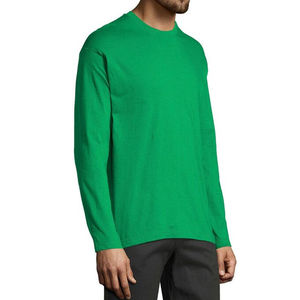 T-shirt pour homme à manches longues, coupe classique, en coton, col rond, décontracté, respirant, à porter tous les jours, haut tendance - Product Image 3