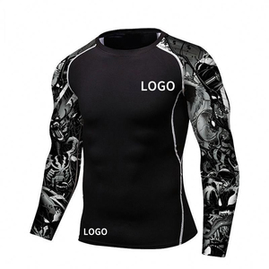 Wholesale High Quality Men's Long Sleeves Rash Guard Protection Holes Design Long Sleeve Customized Rash Guards for Men - Product Image 4