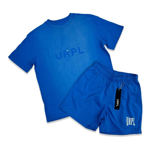 Nouvel ensemble short et t-shirt d'été pour homme, 2 pièces, avec logo personnalisé, en coton vierge, pour le sport - Product Image 1