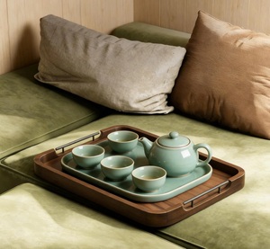 walnut tray handmade tray wooden serving tray wooden utility tray wooden food tray wooden serving tray - Product Image 1