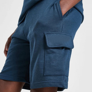 Ensemble unisexe en coton 2 pièces T-shirt et short Col rond Manches courtes Couleur unie Respirant Tenue d'été décontractée - Product Image 5