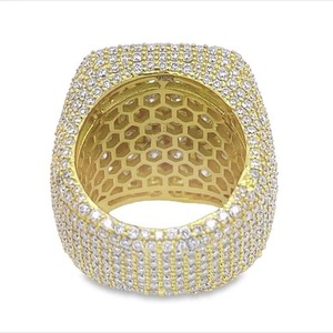 Iced Out Silver Plated 925 Sterling Silver VVS Moissanite <b>Diamond</b> Fashionable Hip Hop Style <b>Diamond</b> <b>Ring</b> - Product Image 2