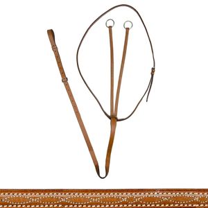 Martingale d'entraînement anglais en cuir véritable, réglable, avec points de couture surélevés, pour la course et l'équitation, équipement équestre durable de qualité supérieure - Product Image 1