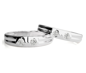925 Sterling <b>Silver</b> <b>Silver</b> Double <b>Stone</b> Couple <b>Rings</b> - Product Image 1