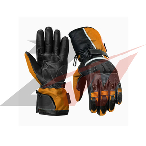 Guantes de Motocicleta con Logotipo Personalizado de Nuevo Diseño para Hombre, Guantes de Motocicleta Retro Baratos para Verano, de Cuero Genuino Resistentes a Impactos - Product Image 5
