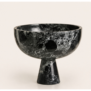 Vente en gros de bols sur piédestal en marbre noir de luxe, plateau à fruits en pierre naturelle sur pied, centre de table décoratif pour la décoration de la maison et des hôtels - Product Image 6