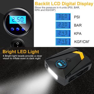 Compressore d'Aria Elettrico 12V DC 100W 150PSI con Display LCD, Gonfiatore Digitale per Pneumatici con Flusso d'Aria di 20L/Min - Product Image 5