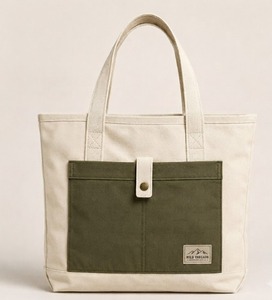 Sac fourre-tout en toile de jute vert olive avec poche avant, écologique, grande capacité, fermeture éclair, double sangle en coton renforcée, pour le shopping - Product Image 1