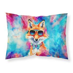 Nueva funda de almohada ligera súper suave de fácil cuidado con ilustraciones decorativas Hippie Animal Fox Design-funda de cojín de tamaño estándar - Product Image 1