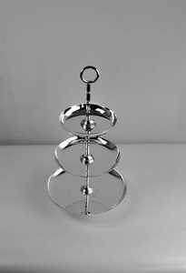 Tiered <b>Cake</b> <b>Stand</b> Silver Dessert Holder Brass Serving Tray, Handmade Cupcake Trays - Product Image 4