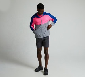 Chaqueta Cortavientos para Hombre, Estilo Blouson, con Bloques de Color, Capucha, Impermeable, Transpirable, Ligera, con Cierre, para Deportes al Aire Libre - Product Image 3
