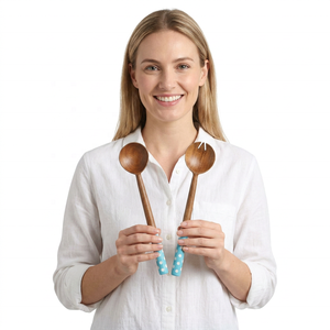 Égouttoir à salade multifonction en bois avec poignée rotative, lave-fruits et légumes à séchage rapide, outils manuels pour salade - Product Image 2