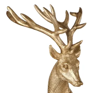 Escultura Decorativa de Hierro Hecha a Mano, Elegante Adorno para el Hogar, para Proyectos de Interiores, Escultura Colgante de Ciervo Chapada en Oro Hecha a Mano - Product Image 4