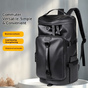 Waterproof leather <b>backpack</b> <b>Convertible</b> 36-55L Softback with Zipper Hasp Closure Unisex Daily Use Minimalist Design - Product Image 4
