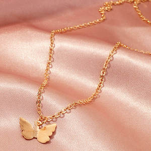 Collier ras du cou papillon tendance et élégant en résine anti-ternissement avec pierre principale en laboratoire pour femme, vente en gros, chaînes de bijoux pour anniversaire - Product Image 1