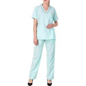 Traje de asistente dental de diseño ergonómico con abertura lateral para mayor movilidad, uniforme clínico para mujer. - Product Image 1