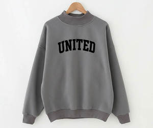 Sudadera Oversize de Cuello Redondo para Mujer, Gris con Estampado de Mantequilla, Manga Larga, Tejida, Estilo Hombro Caído, para Otoño - Product Image 2