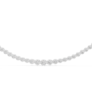CLASSIC 18KT WHITE GOLD RHODIUM PLATED 11CT Tennis Chain Necklace Adorned Lab Grown Cut Diamonds Certified Party Wear Weddings - Product Image 5