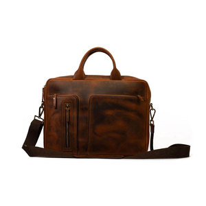 Sac pour ordinateur portable en cuir véritable durable pour les activités professionnelles quotidiennes avec plusieurs compartiments pour un rangement organisé - Product Image 1