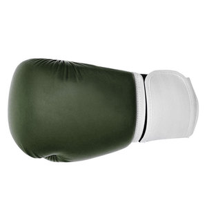 Guantes de Boxeo de Cuero PU Transpirables Personalizables Verde Blanco Negro Cierre con Cordones Correa de Muñeca Ajustable Entrenamiento Unisex para Adultos - Product Image 4