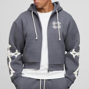 Conjunto de Sudadera con Capucha y Pantalones Deportivos para Hombre, Personalizado, con Bolsillos Laterales, Hombros Caídos, de Algodón y Poliéster Grueso, Suave y Pesado - Product Image 3