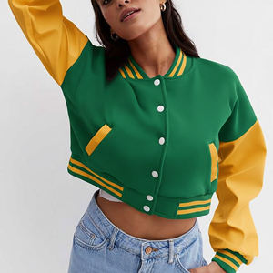 Chaqueta Universitaria de Alta Calidad Hecha a Medida, 100% Lana, Cuero de Oveja Genuino, Acolchada, Impermeable, Teñida con Bloques de Color - Product Image 1