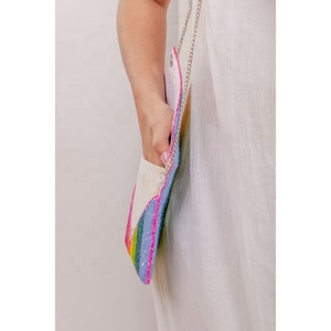 LW Fashionable Bead Cross Body Banjara Purse <b>Chain</b> Clutch Handbag for Summer Weddings Bride's <b>Name</b> Bag Comfortable Shoulder Bag - Product Image 5