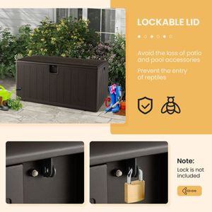 Contenitore da Esterno per Patio da 130 Galloni con Coperchio Bloccabile, Resistente a Tutte le Condizioni Atmosferiche - Product Image 4