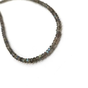 Natural Labradorite Faceted Rondelle Gemstone Choker Necklace 3MM 4MM Loose Stone Beaded Necklace For Men Women Party Wear - Product Image 6