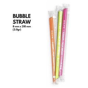 หลอดหลากสี 500 ชิ้น เส้นผ่านศูนย์กลาง 8 มม. ความยาว 210 มม. ปลอดภัยต่อสุขอนามัย ห่อพลาสติกแยกชิ้น พลาสติก PP โพลีโพรพิลีน - Product Image 4