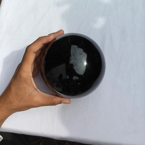 Premium <b>Polished</b> <b>Black</b> Obsidian Crystal Sphere Healing Stone Orb for Feng Shui Meditation Chakra Balancing Home Decoration Gift - Product Image 1