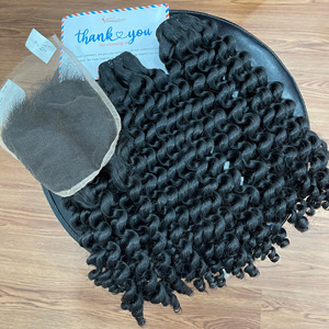 Cheveux bouclés à la vapeur, couleur naturelle, prêts à être expédiés, fournisseur de cheveux bruts, mèche de cheveux bruts, trame doublement tirée - Product Image 6